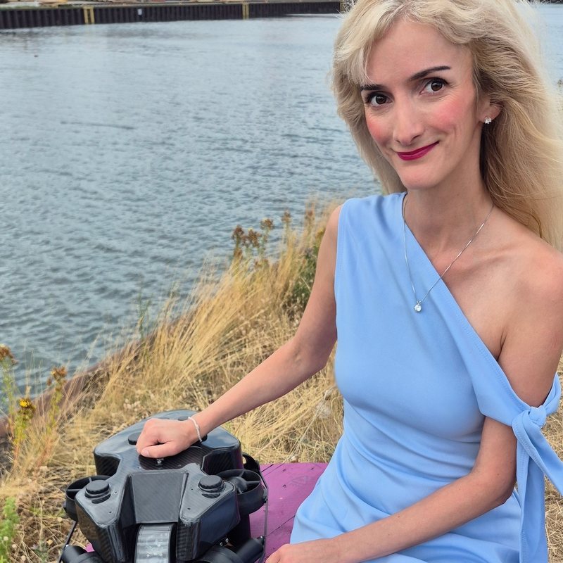 Hana Sedova mit der Deep Trekker REVOLUTION am Wasser